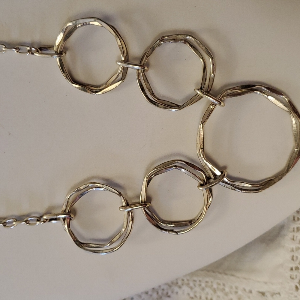 Silvertone Circles Necklace